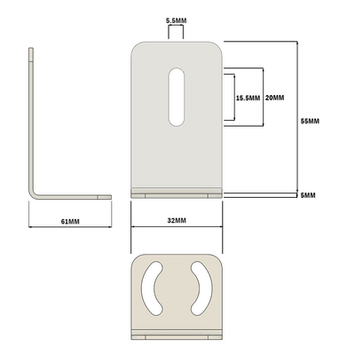 66-205-1 MODULAR SOLUTIONS BRACKET<BRE>REFLECTOR HOLDER FOR SENSORS W/ HARDWARE